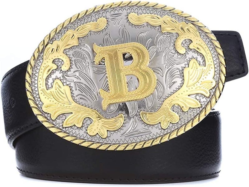 WMG Western Belt Buckle Initial Letters ABCDMRJ to Z Cowboy Belt Buckle, Rodeo Buckles for Men & Women - Image 3